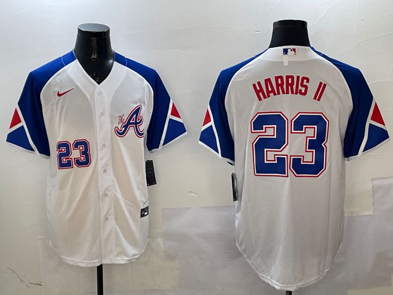 Men Atlanta Braves #23 Harris ii White City Edition 2025 Nike MLB Jersey style 1